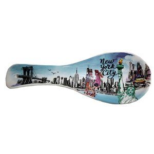 New York Souvenir Gift Statue of Liberty Kitchen Ceramic Spoon Rest -Taxi Yellow